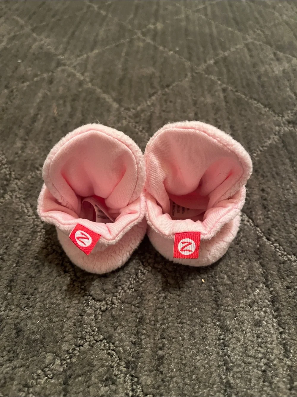 Zutano Pink Baby Booties Size 3M